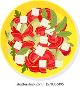 Fresh Mediterranean Salad.  Vector illustration