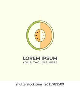 Fresh melon fruit logo, modern vector, organic farming icon, elegant minimalist design