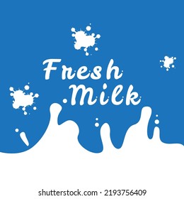 fondo de leche fresco 3d fondo líquido moderno con el logotipo de salpicadura de leche ilustración de vector plantilla de diseño