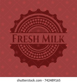 Fresh Milk badge with red background