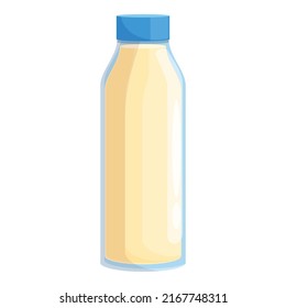 Fresh milk bottle icon cartoon vector. Cream product. Dairy milk