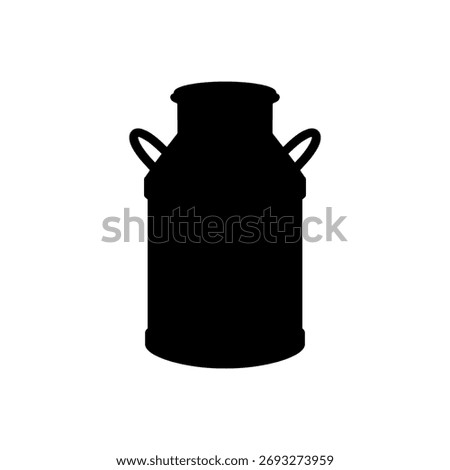 Fresh milk can silhouette vector flat illustration design.