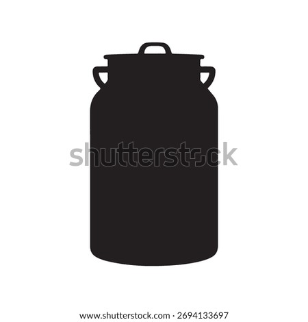 Fresh milk can silhouette vector flat illustration design on white background