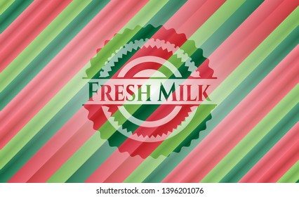 Fresh Milk christmas style emblem. Vector Illustration. Detailed.