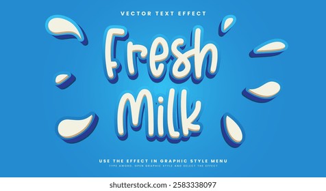 Fresh Milk editable text effect Template Suitable for Creamy theme
