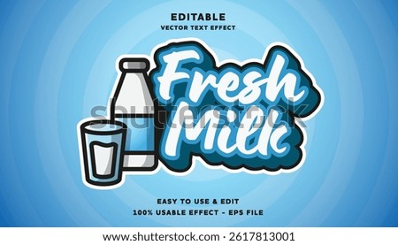 fresh milk editable text effect with modern and simple style