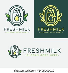 Fresh Milk Elegant Logo Template