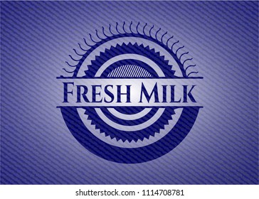 Fresh Milk emblem with jean texture