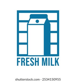fresh milk flat minimalist logo design