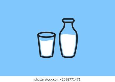 fresh milk icon flat design