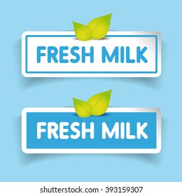 Fresh milk label vector