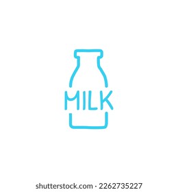 Concepto de logotipo de leche fresca - emblema vectorial aislado