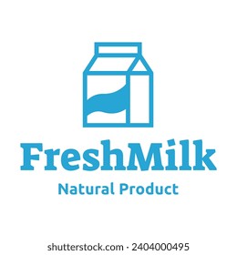 Konzept des Frischmilch-Logos Milchlogo einzeln auf Vektorgrafik