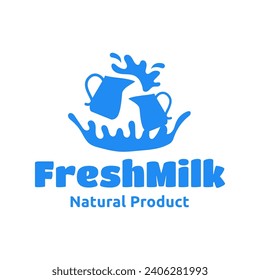 Fresh milk logo concept. Milk logo isolated vector emblem