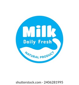 Fresh milk logo concept. Milk logo isolated vector emblem
