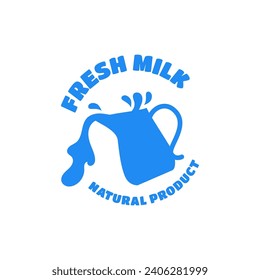 Fresh milk logo concept. Milk logo isolated vector emblem