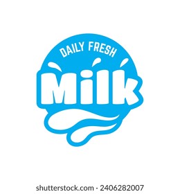 Fresh milk logo concept. Milk logo isolated vector emblem