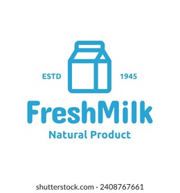 Fresh milk logo concept. Milk logo isolated vector emblem