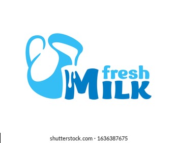 Fresh Milk Logo Concept Jug Silhouette Stock Vector (Royalty Free ...