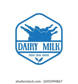 Design-Vektor für das Logo "Fresh Milk". Logo geeignet für Milch, Milchwirtschaft und Markenunternehmen