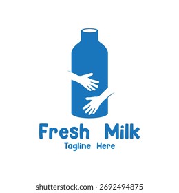 Fresh Milk Logo Template Design Vector. logo suitable for milk, dairy farming and brand company