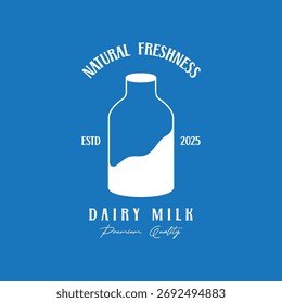 Fresh Milk Logo Template Design Vector. logo suitable for milk, dairy farming and brand company