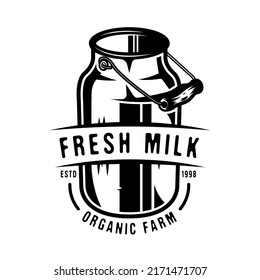 Fresh milk organic farm badge design
