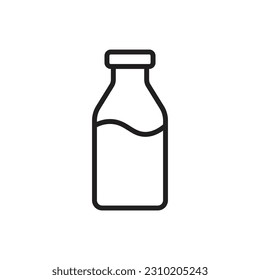Ilustración del vector de contorno de la leche fresca