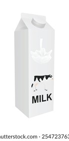 Paquete de leche fresca. Ilustración vectorial