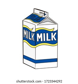 fresh milk in paper packing vector design