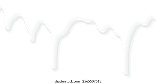 Fresh milk pouring on white background graphic illustration have blank space.