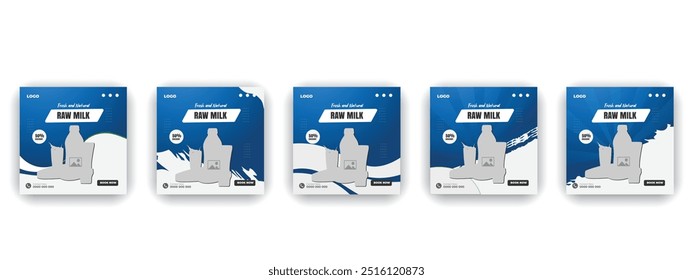 Fresh milk social media post design template