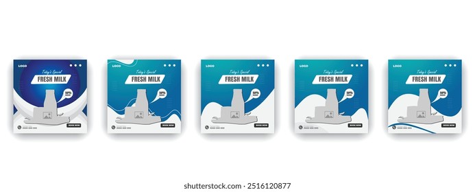 Fresh milk social media post design template
