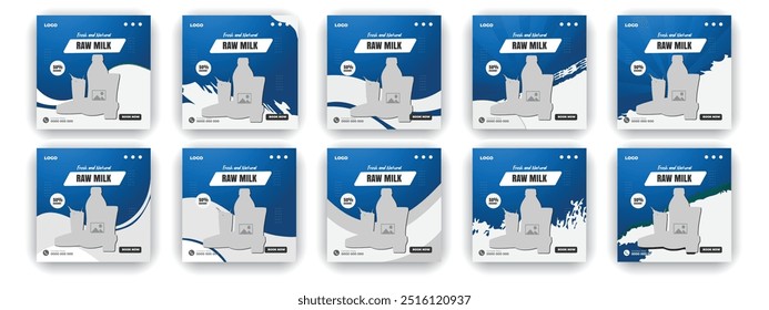 Fresh milk social media post design template