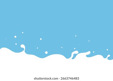 Fresh milk splash isolated on blue background.