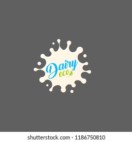 Fresh Milk splash vector icon. White blot, drop illustration. Dairy logo template. Yogurt and cream sign design.