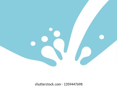 Fresh milk splashed on a blue background