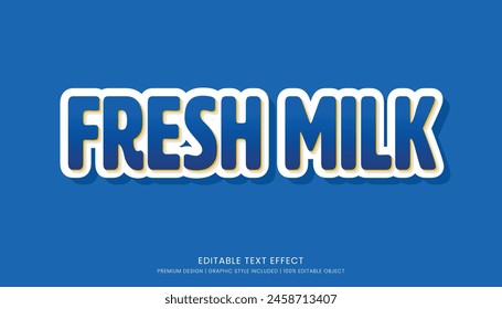 fresh milk text effect template editable design for business logo and brand