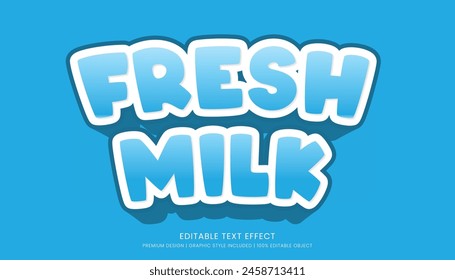 fresh milk text effect template editable design for business logo and brand