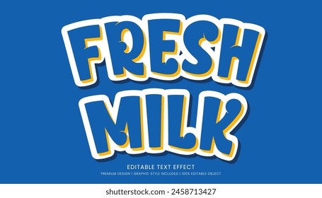 fresh milk text effect template editable design for business logo and brand