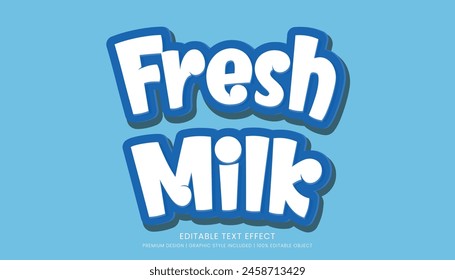 fresh milk text effect template editable design for business logo and brand