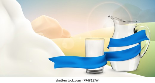 Fresh milk vector background for label design or advertising needs