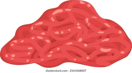 Fresh minced meat resting on a clean white surface, displaying vibrant red hues and appealing texture, perfect for preparing a variety of delicious dishes and meals