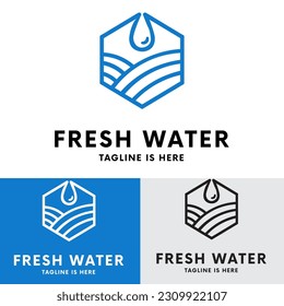 Fresh mineral water drink logo	
