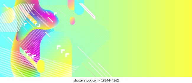 Fresh mint color neon color transitions summer backgrounds colorful 3d holiday vector Illustration graphic design poster flyer leaflet party