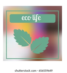 Fresh mint leaf. Eco life logo. Banner for herbal nature products