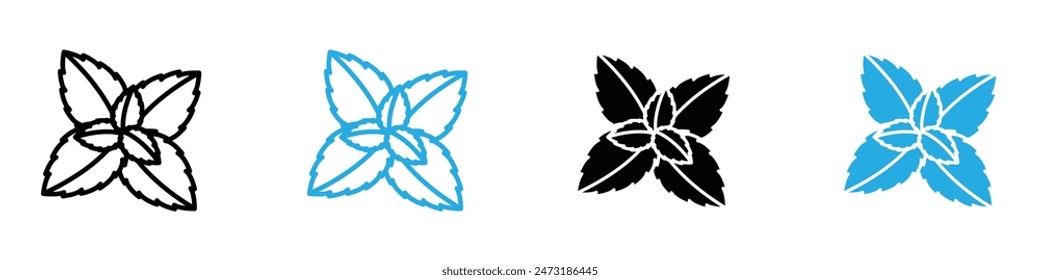 Fresh Mint Leaf Icon Ideal for Food, Beverage, and Wellness Designs