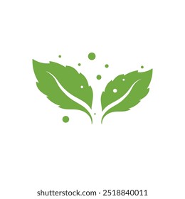 Ilustración vectorial de hoja de menta fresca. Alimentación saludable, Comida dulce