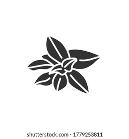 Fresh mint leaves black glyph icon. Healthy, organic food. Herb leaves. Cooking ingredient.