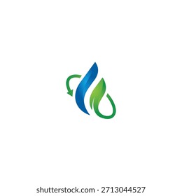 Ilusión de Vector de tecnología de diseño de logotipo de menta fresca